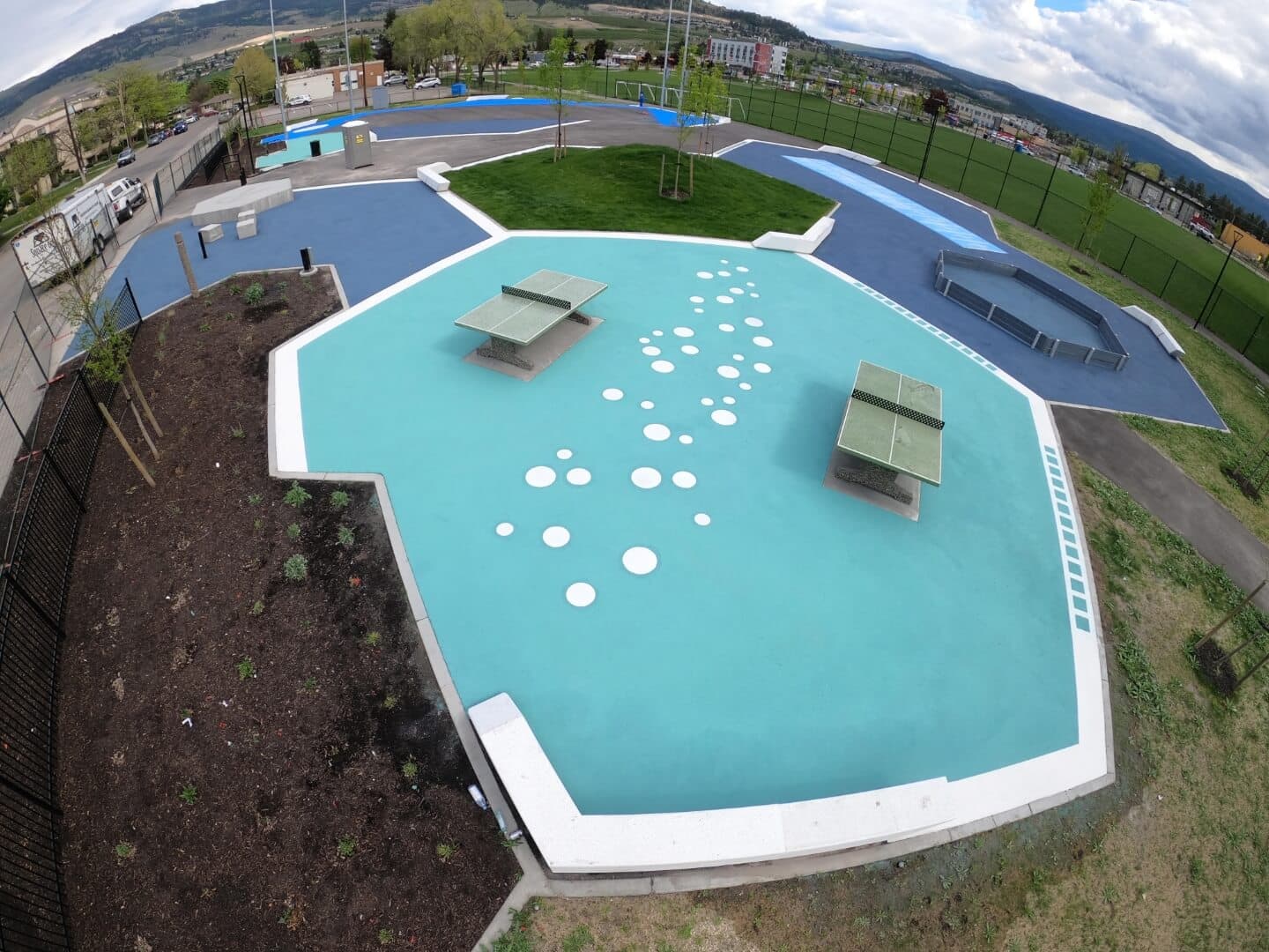 Rutland Centennial Park, Kelowna in StreetBond and DecoMark. Installed by Square One Paving.