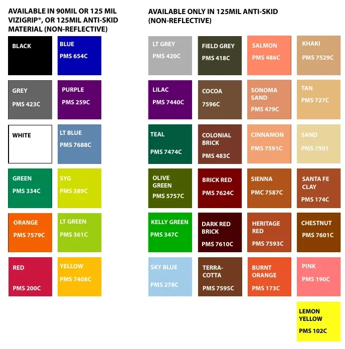 Page one of the DecoMark colour card