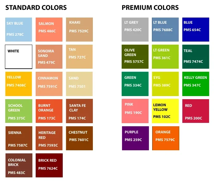 Page one of the DuraTherm colour card